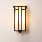 Modern Glass Square Iron 1-Light Waterproof Outdoor Wall Sconce Lamp Lumendat