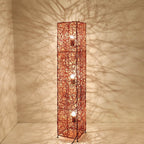 Minimalist Rattan Weaving Column Shaped 3-Light Standing Floor Lamp Lumendat