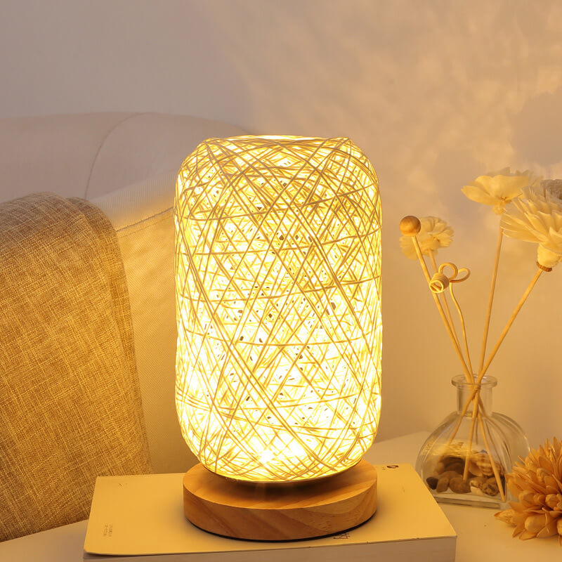 Creative Twine Rattan Ball LED Dimmable Decorative Night Light Table Lamp Lumendat