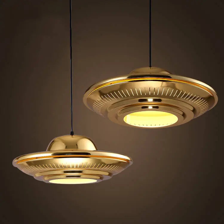 Industrial Vintage Iron Flying Saucer 1-light Pendant Light BulbSquare