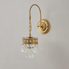 Vintage Luxury Crystal Crown 1-Light  Wall Sconce Lamp