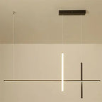 Modern Minimalist LED Linear Chandelier – Black & White, Adjustable Length Lumendat