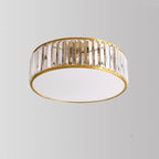Modern Iron Crystal Round 3/4/5 Light Flush Mount Ceiling Light