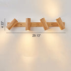 Japanese Minimalist Solid Wood Spotlight Track 1/3/4 Light Flush Mount Ceiling Light Lumendat