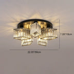 Modern Luxury Diamond Shaped Iron Crystal 3/4/5/6 Light Semi-Flush Mount Ceiling Light Lumendat