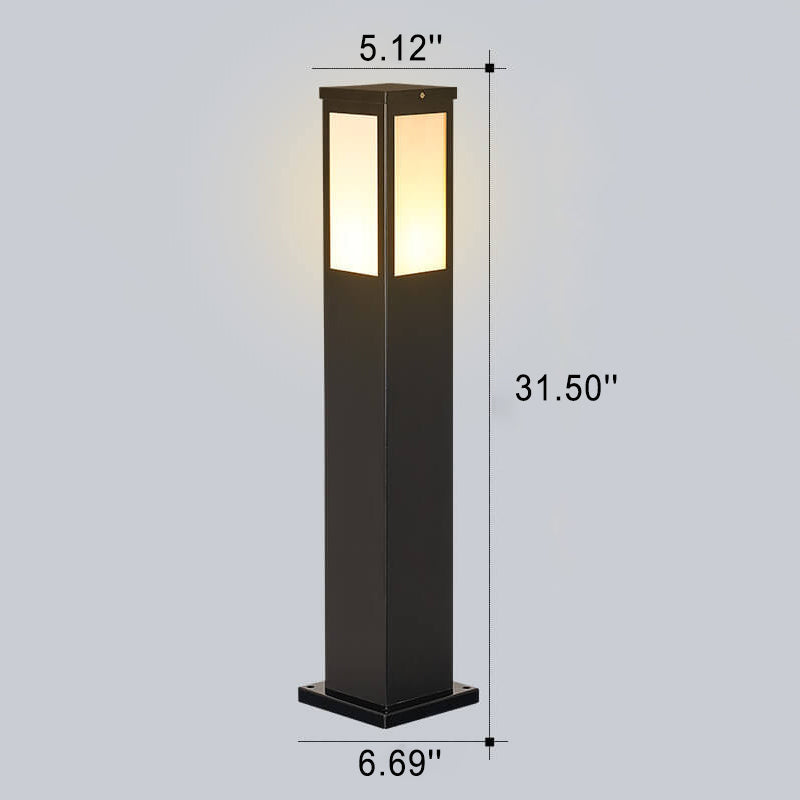 Modern Solar Lawn Square Column Outdoor Waterproof Path Lamp Lumendat