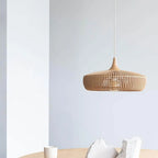 Nordic Vintage Wooden Round Dome Lid 1-light Pendant Light Lumendat