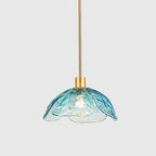Modern Minimalist Flower-shaped Petal Iron Glass 1-light Pendant Light for Living Room BulbSquare