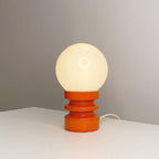 Vintage Orange Solid Glass 1-Light Table Lamp Lumendat