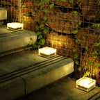 Solar LED Ice Brick Waterproof Glass Ground Light Garden Light Lumendat