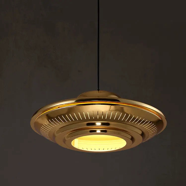 Industrial Vintage Iron Flying Saucer 1-light Pendant Light BulbSquare