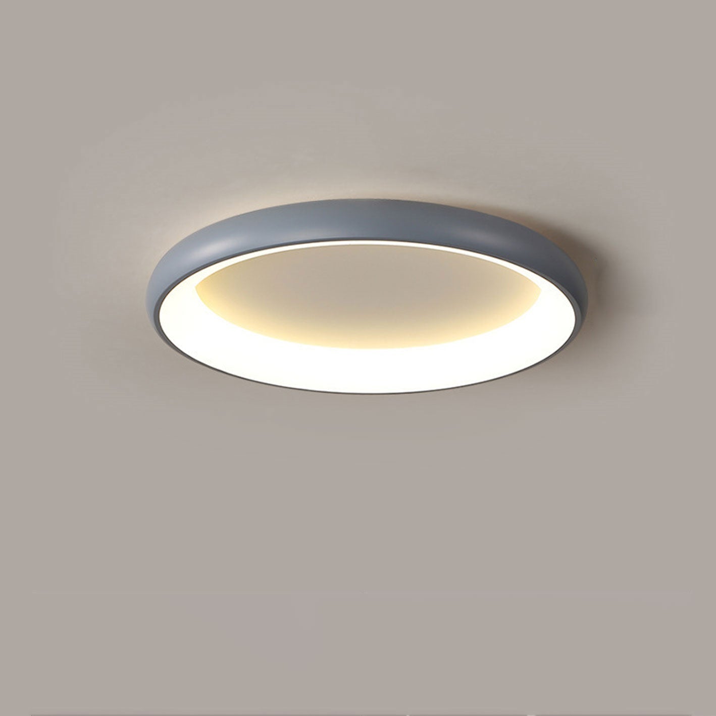 Modern Minimalist Round Aluminum Acrylic LED Flush Mount Ceiling Light Lumendat