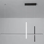 Modern Minimalist LED Linear Chandelier – Black & White, Adjustable Length Lumendat