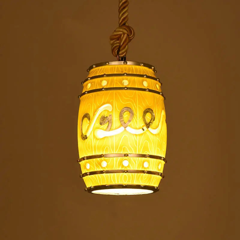 Vintage Wine Barrel Resin 1-light Pendant Light Lumendat