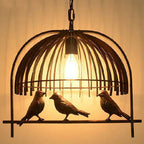 Vintage Creative Iron Birdcage 1-light Pendant Light BulbSquare