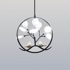 Nordic Metal Circular Bird Branch 9-light Chandelier BulbSquare
