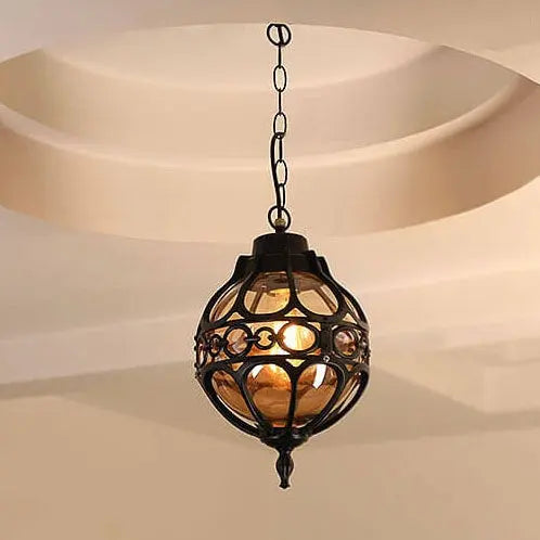 Retro Industrial Globe Shape 1-light Outdoor Waterproof Pendant Light Lumendat