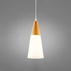 Nordic Wood Grain Glass Cone Shaped 1-light Pendant Light Lumendat