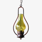 Vintage Kerosene Cracked Glass Shade 1-light Pendant Light BulbSquare