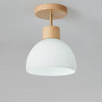 Nordic Glass Half Round 1-light Semi-flush Mount Ceiling Light BulbSquare