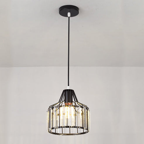 Modern Crystal Dome 1-light Semi-flush Mount Ceiling Light