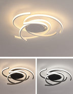 Minimalist Creative Circle Strip Aluminum Semi-flush Mount Ceiling Light