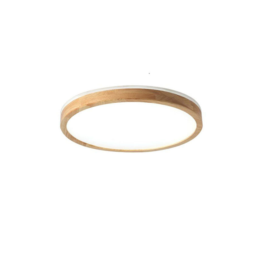 Japanese Minimalist Solid Wood LED Flush Mount Lighting Lumendat