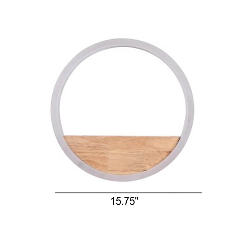 Creative Solid Wood Acrylic Storage Decoration Round LED Wall Sconce Lamp Lumendat