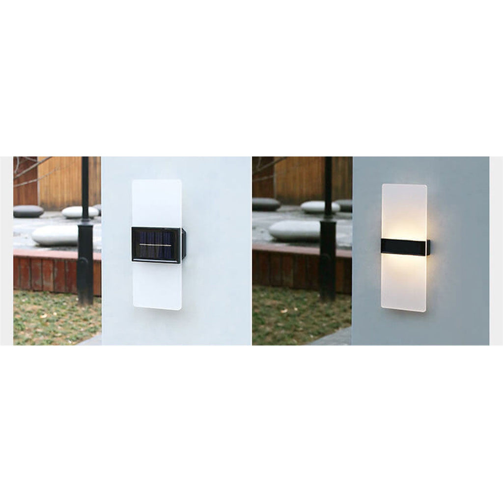 Courtyard Waterproof Acrylic LED Solar Wall Sconce Lamp Outdoor Light Lumendat
