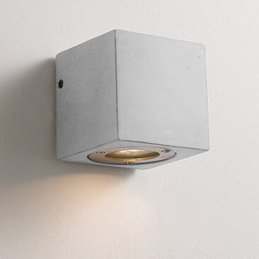 Industrial Cement Square Outdoor 1-Light Waterproof Wall Sconce Lamp Lumendat