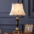 Round Fabric Resin Base Classical 1-Light Table Lamp Lumendat