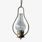 Vintage Kerosene Cracked Glass Shade 1-light Pendant Light BulbSquare
