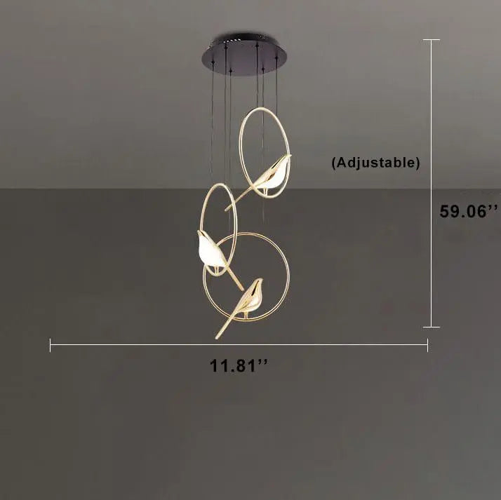 Nordic Creative Bird Shaped Acrylic LED 1/3/6 Light Chandelier Lumendat