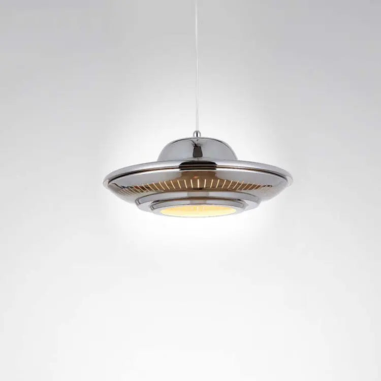 Industrial Vintage Iron Flying Saucer 1-light Pendant Light BulbSquare