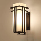 Modern Glass Square Iron 1-Light Waterproof Outdoor Wall Sconce Lamp Lumendat