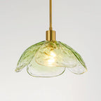 Modern Minimalist Flower-shaped Petal Iron Glass 1-light Pendant Light for Living Room BulbSquare