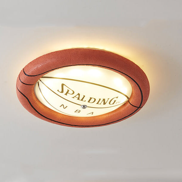 Creative Resin Basketball LED Flush Mount Ceiling Light BulbSquare