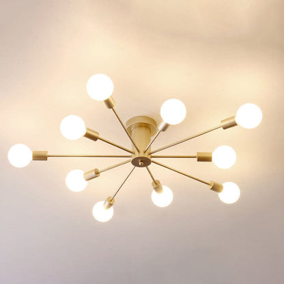 Modern Branches Metal 6/8/10-light Semi-flush Mount Ceiling Light