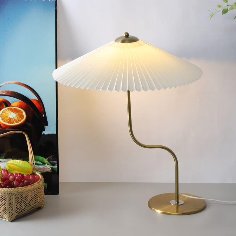 Retro Pleated Umbrella Shaped 1-Light Decorative Table Lamp Lumendat