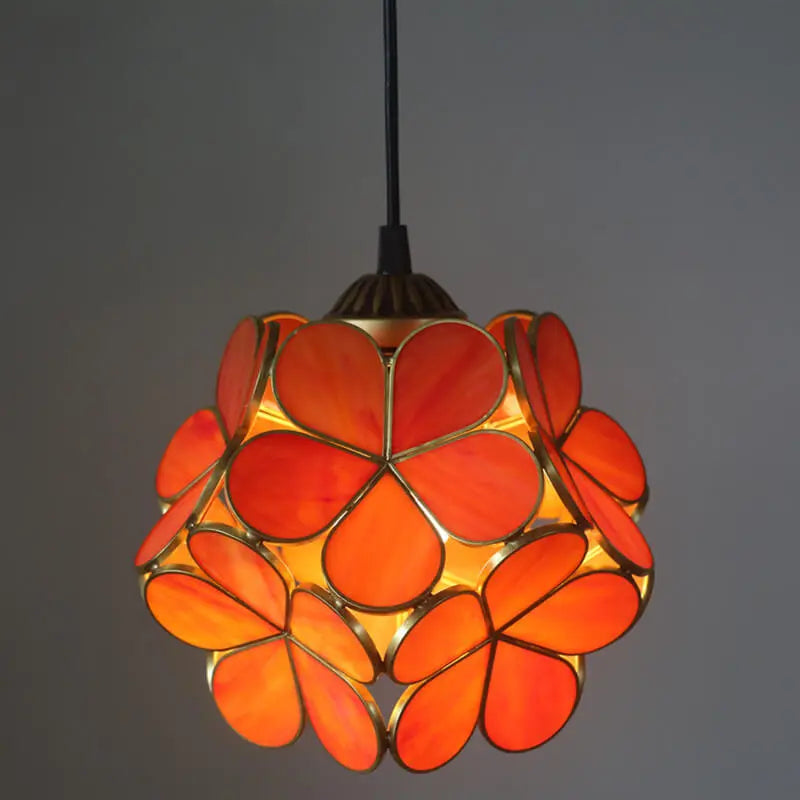 Vintage Stained Glass Petal 1-light Pendant Light Lumendat
