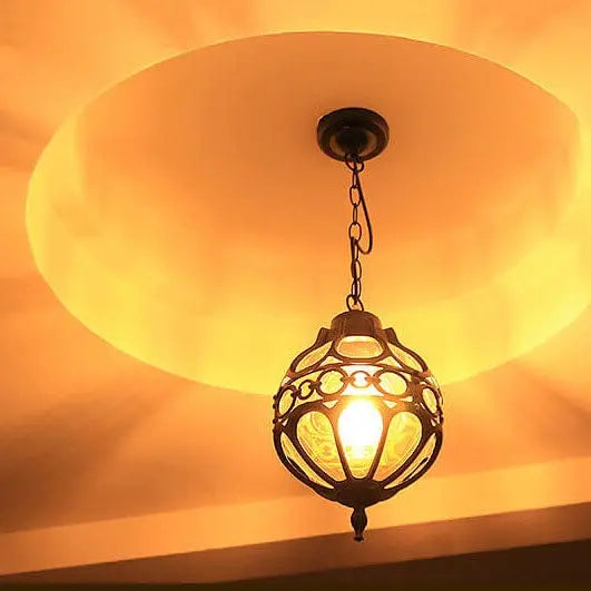 Retro Industrial Globe Shape 1-light Outdoor Waterproof Pendant Light Lumendat