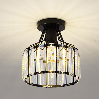 Modern Crystal Dome 1-light Semi-flush Mount Ceiling Light