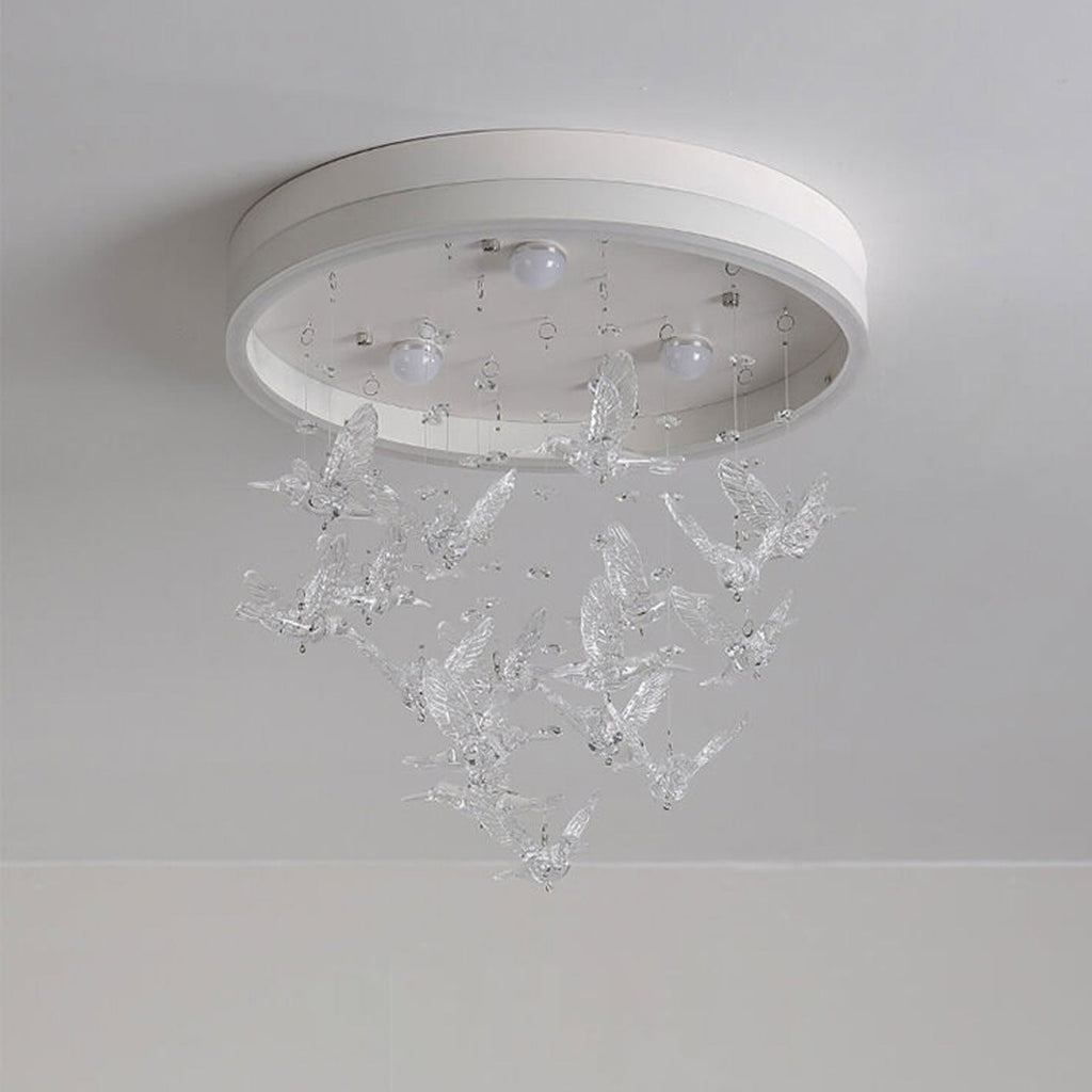 Modern Creative Cartoon Round Bird / Skirt Hanging LED Flush Mount Ceiling Light Lumendat