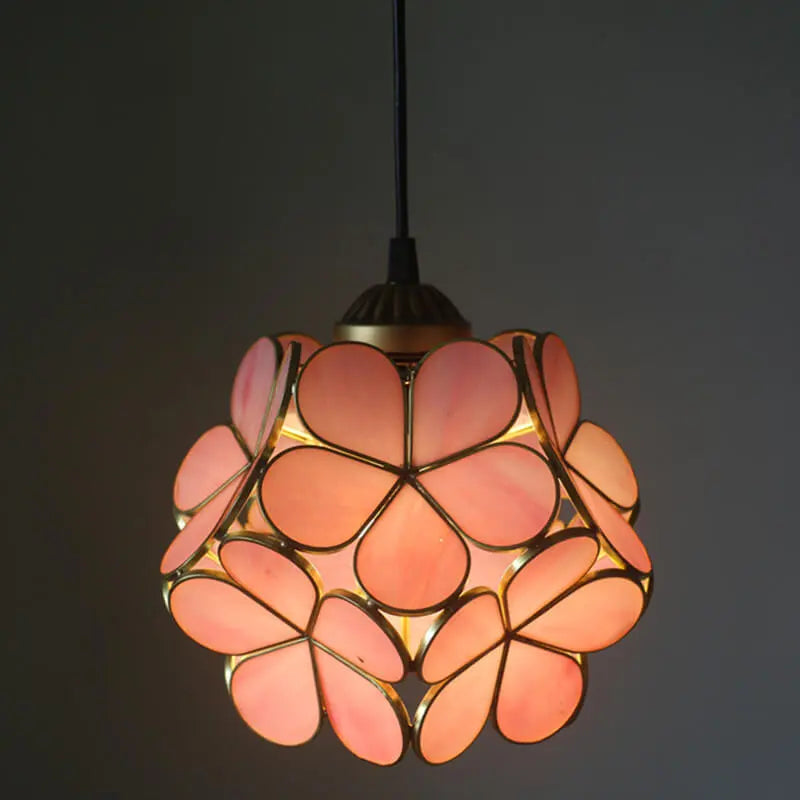Vintage Stained Glass Petal 1-light Pendant Light Lumendat