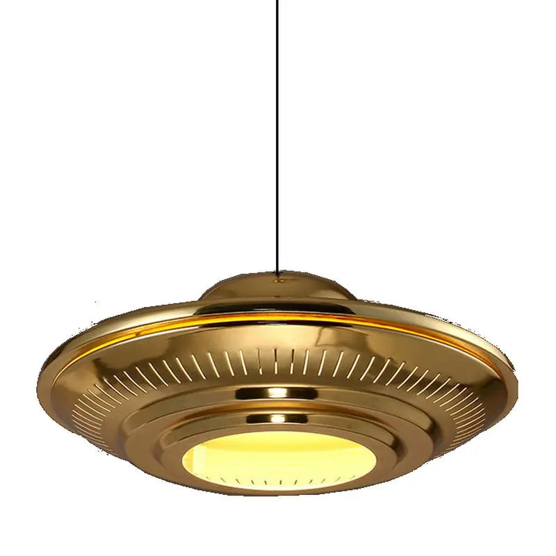 Industrial Vintage Iron Flying Saucer 1-light Pendant Light BulbSquare