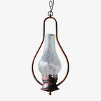 Vintage Kerosene Cracked Glass Shade 1-light Pendant Light BulbSquare