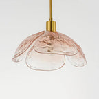 Modern Minimalist Flower-shaped Petal Iron Glass 1-light Pendant Light for Living Room BulbSquare