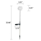 Solar Dandelion Aluminum Wire Globe Light LED Outdoor Waterproof Luminous Garden Insert Ground Landscape Light Lumendat
