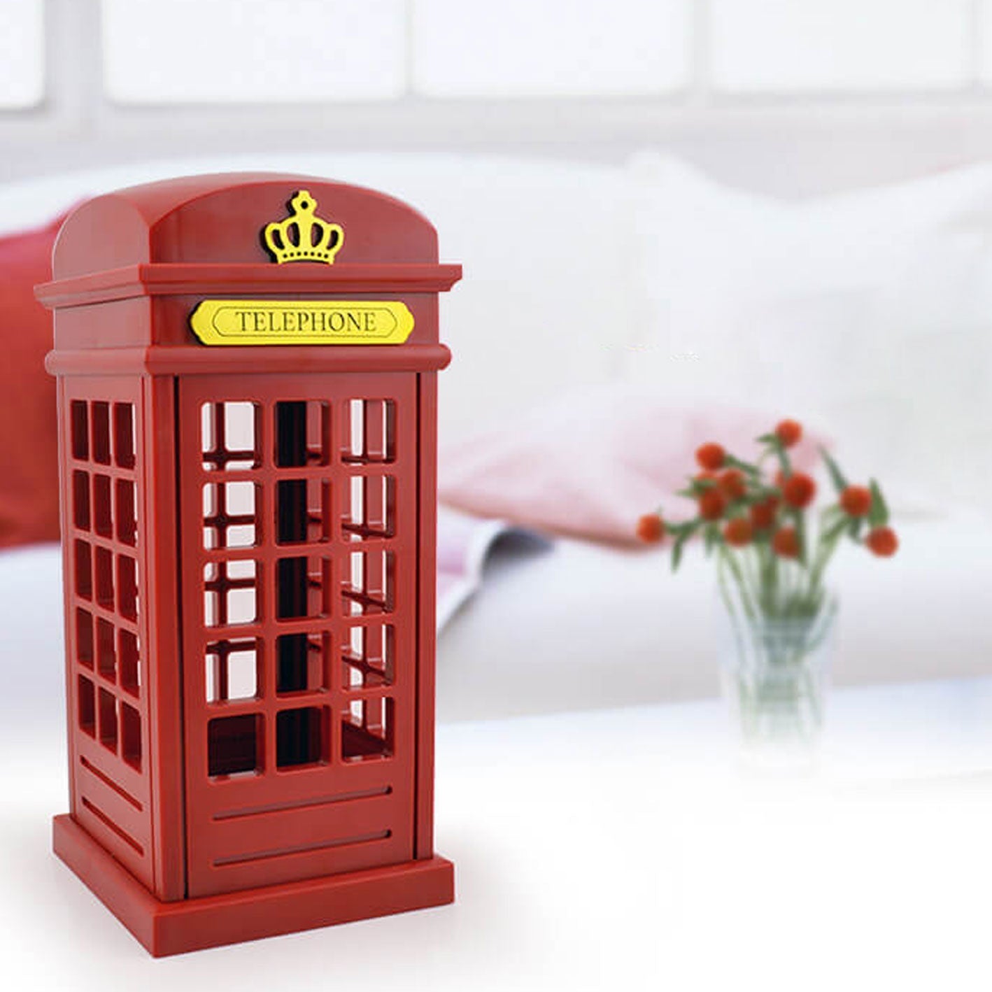 Retro Touch Creative British Phone Booth Design LED Night Light Table Lamp Lumendat