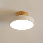 Nordic Wood Round Acrylic LED Semi-Flush Mount Ceiling Light Lumendat